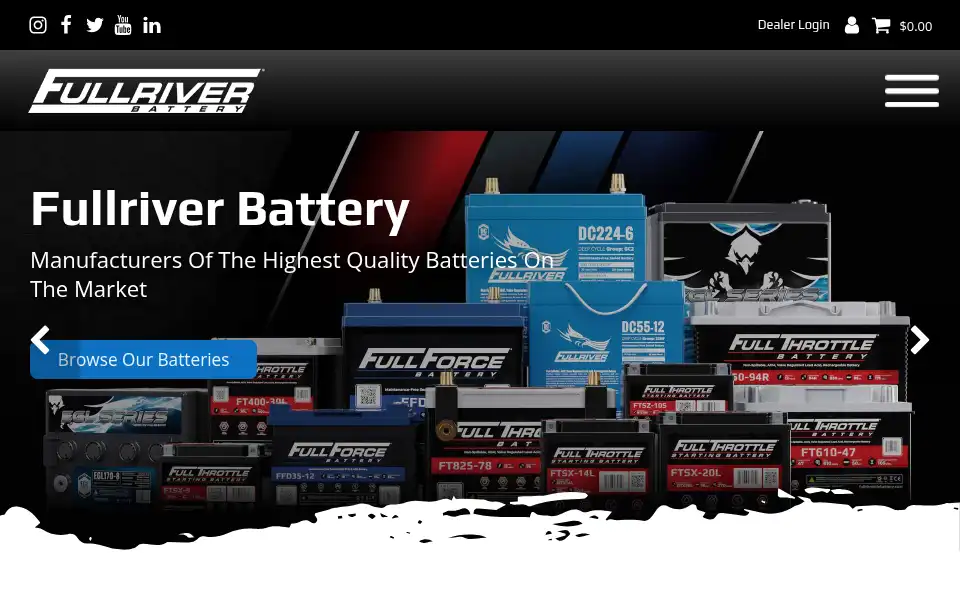 Screenshot of fullriverbattery.com