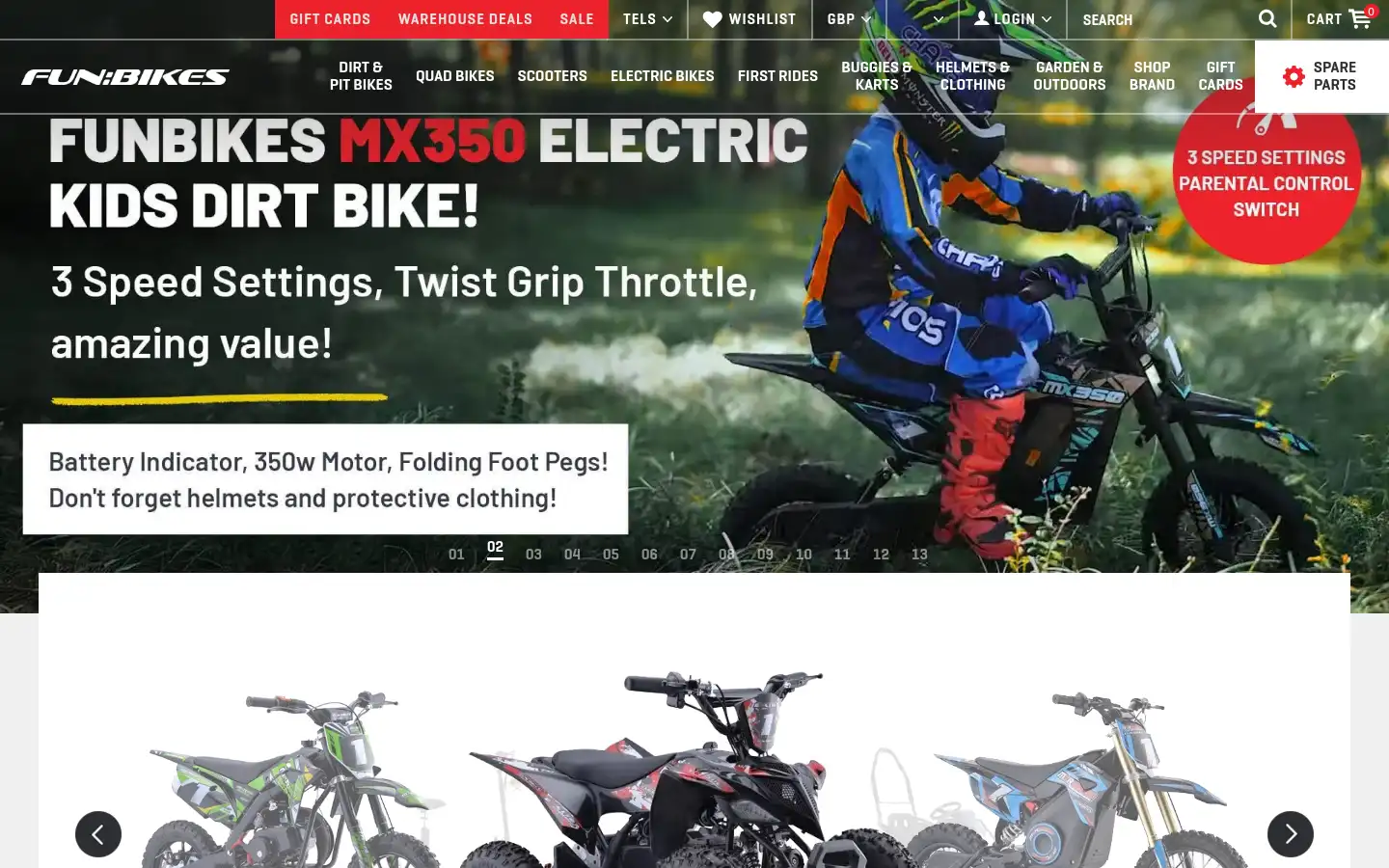 Screenshot of funbikes.co.uk