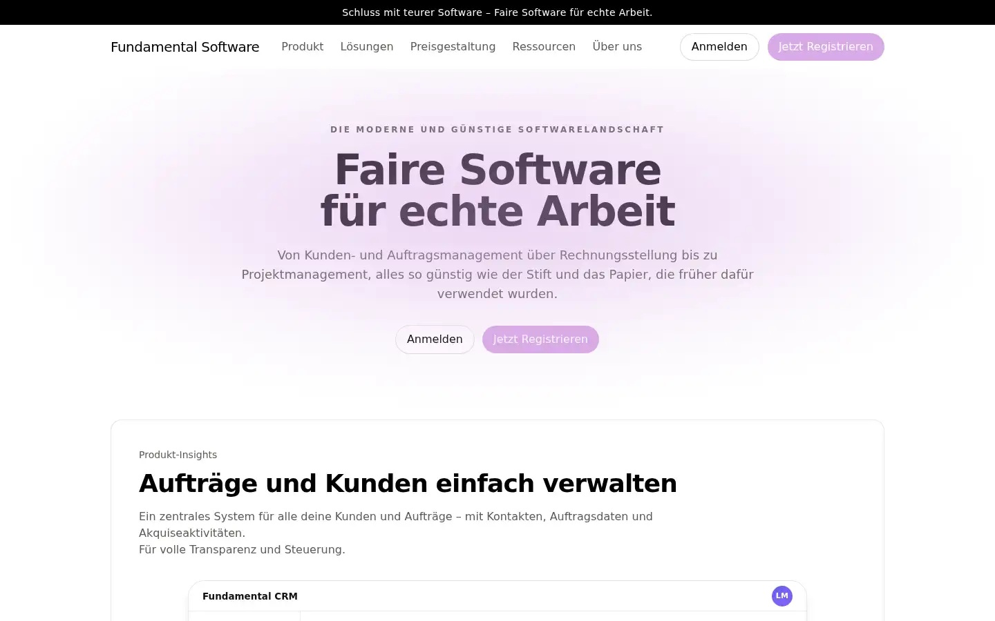 Screenshot of fundamental.software