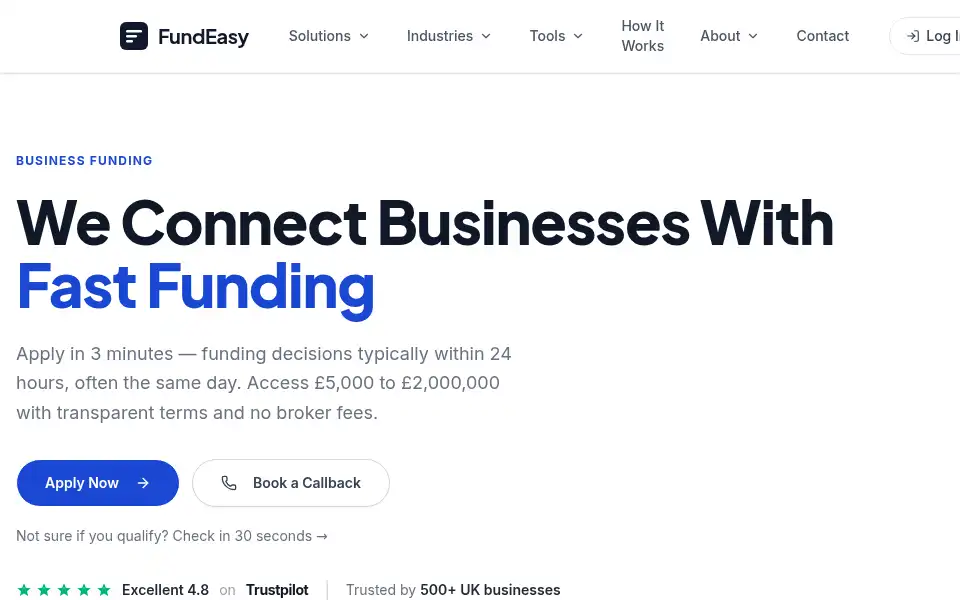 Screenshot of fundeasy.uk