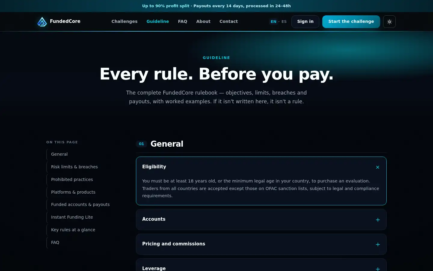 Screenshot of fundedcore.uk