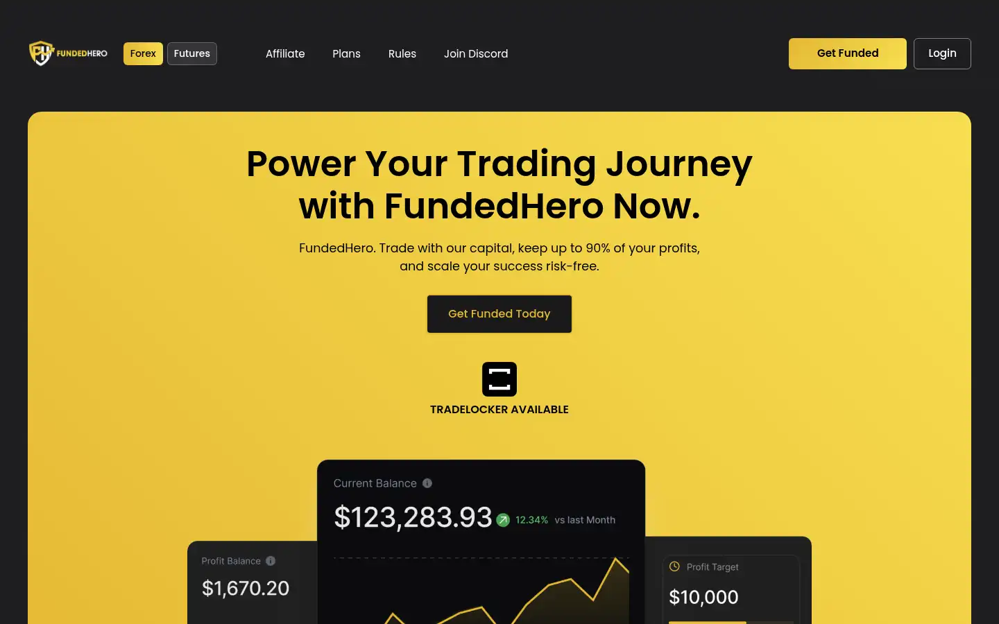 Screenshot of fundedhero.com