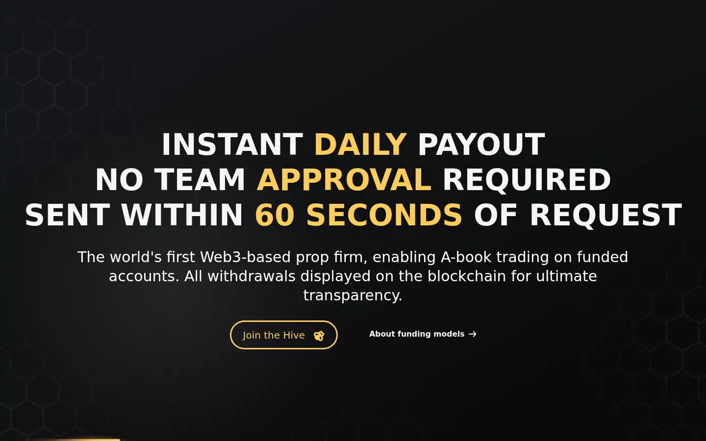 Screenshot of fundedhive.com
