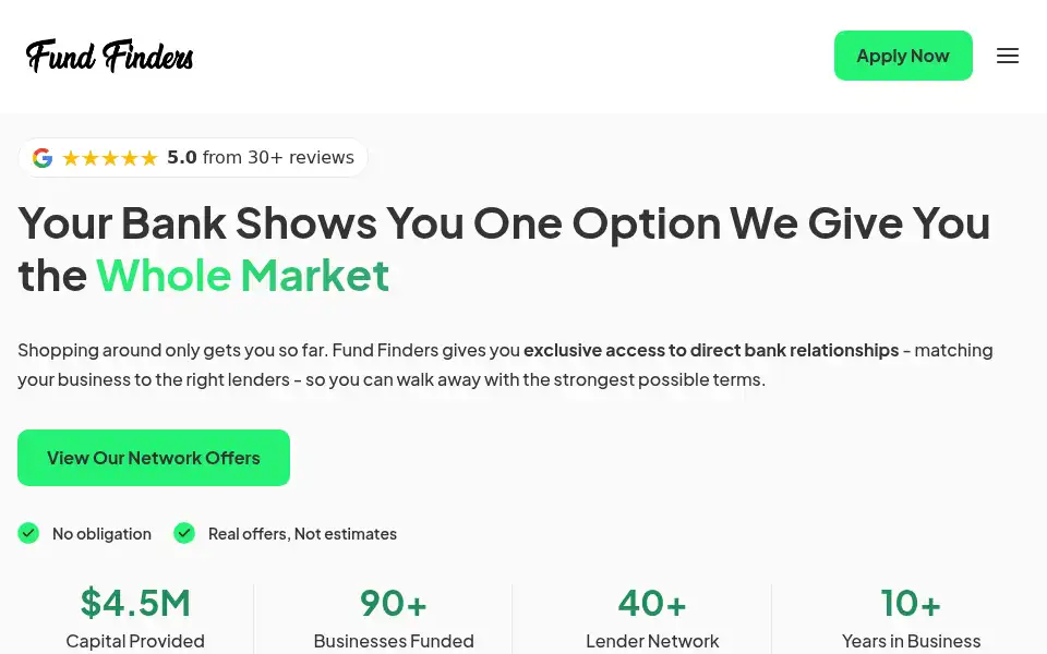 Screenshot of fundfinders.com