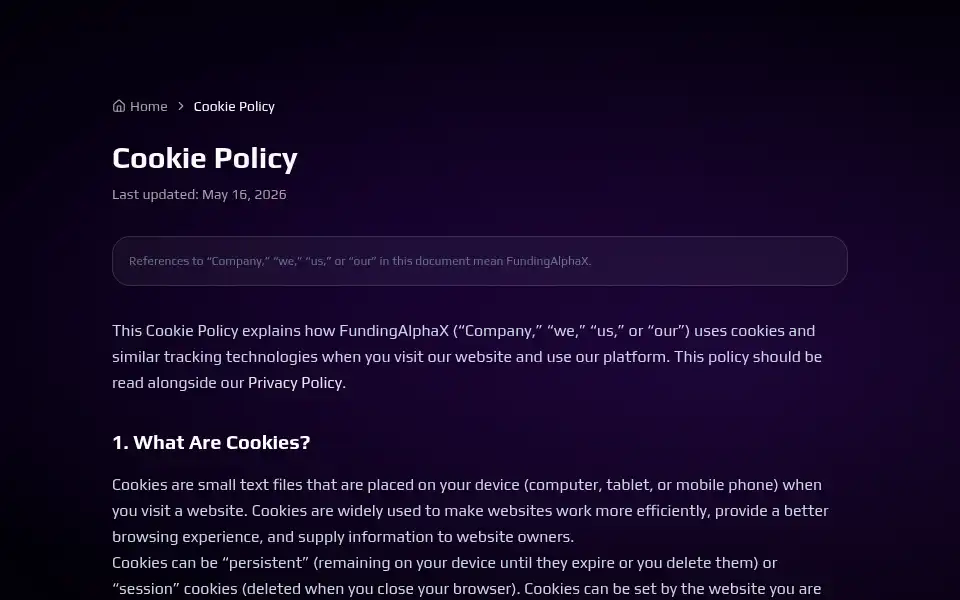 Screenshot of fundingalphax.com