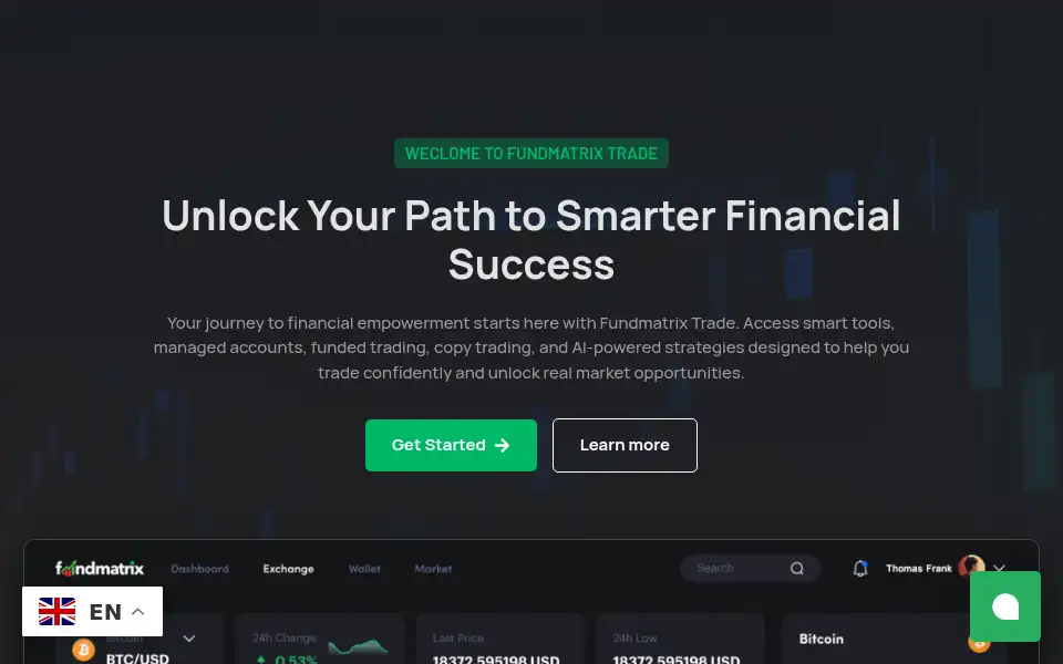 Screenshot of fundmatrixtrade.com