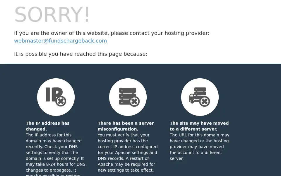 Screenshot of fundschargeback.com