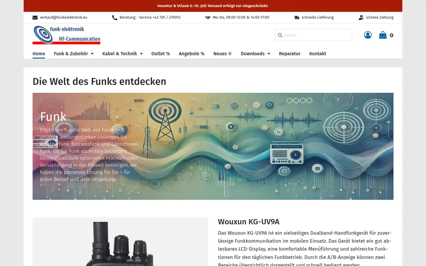 Screenshot of funkelektronik.at