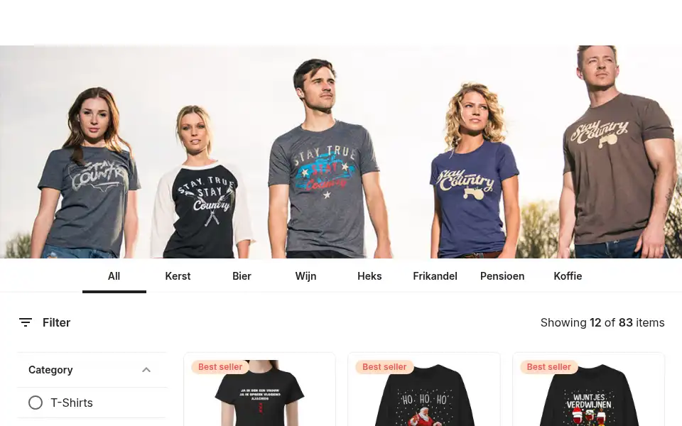 Screenshot of funkleding.nl