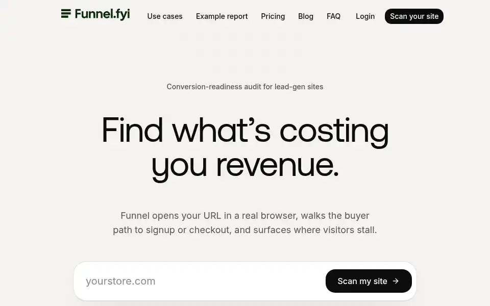 Screenshot of funnel.fyi