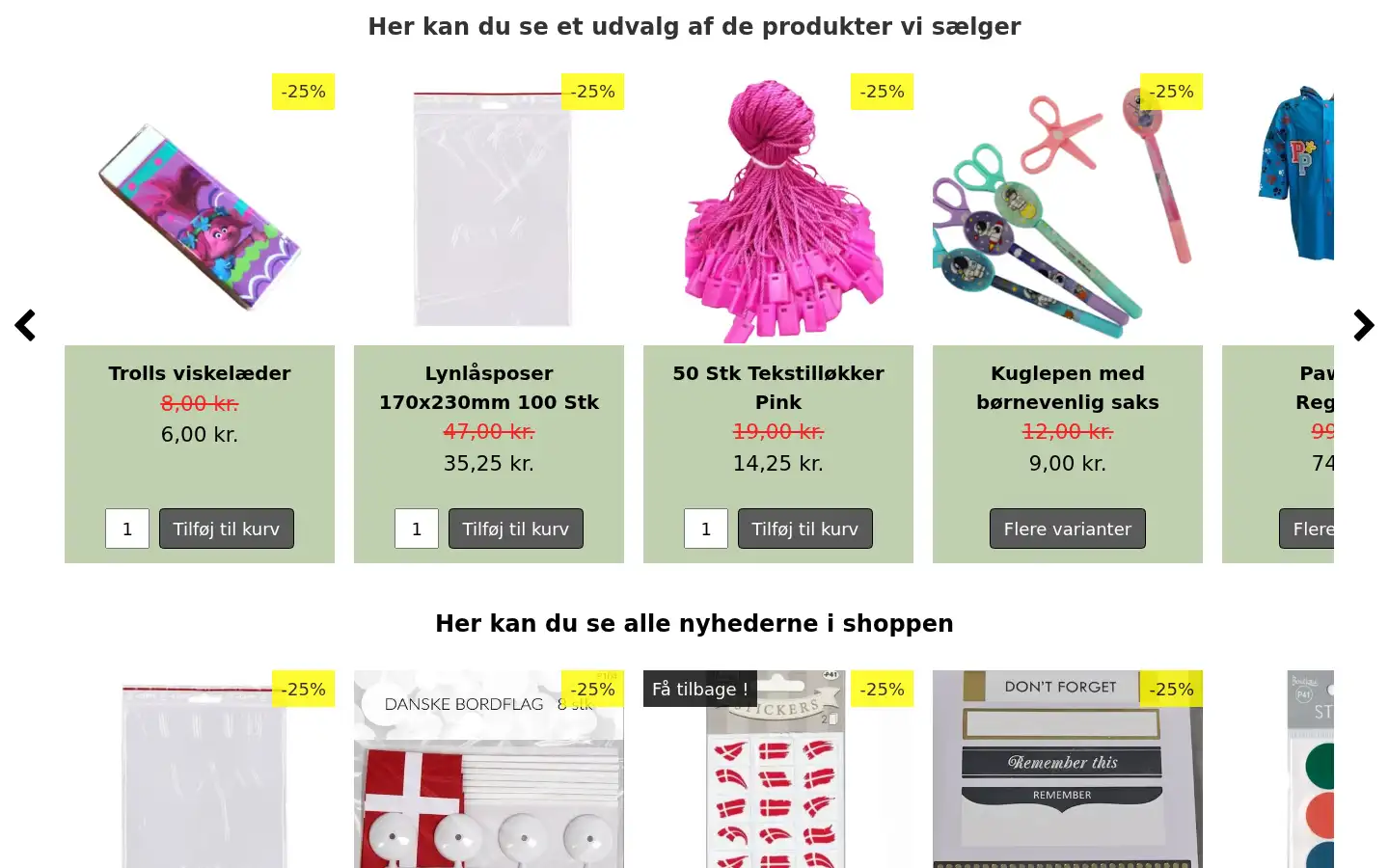 Screenshot of funshopper.dk
