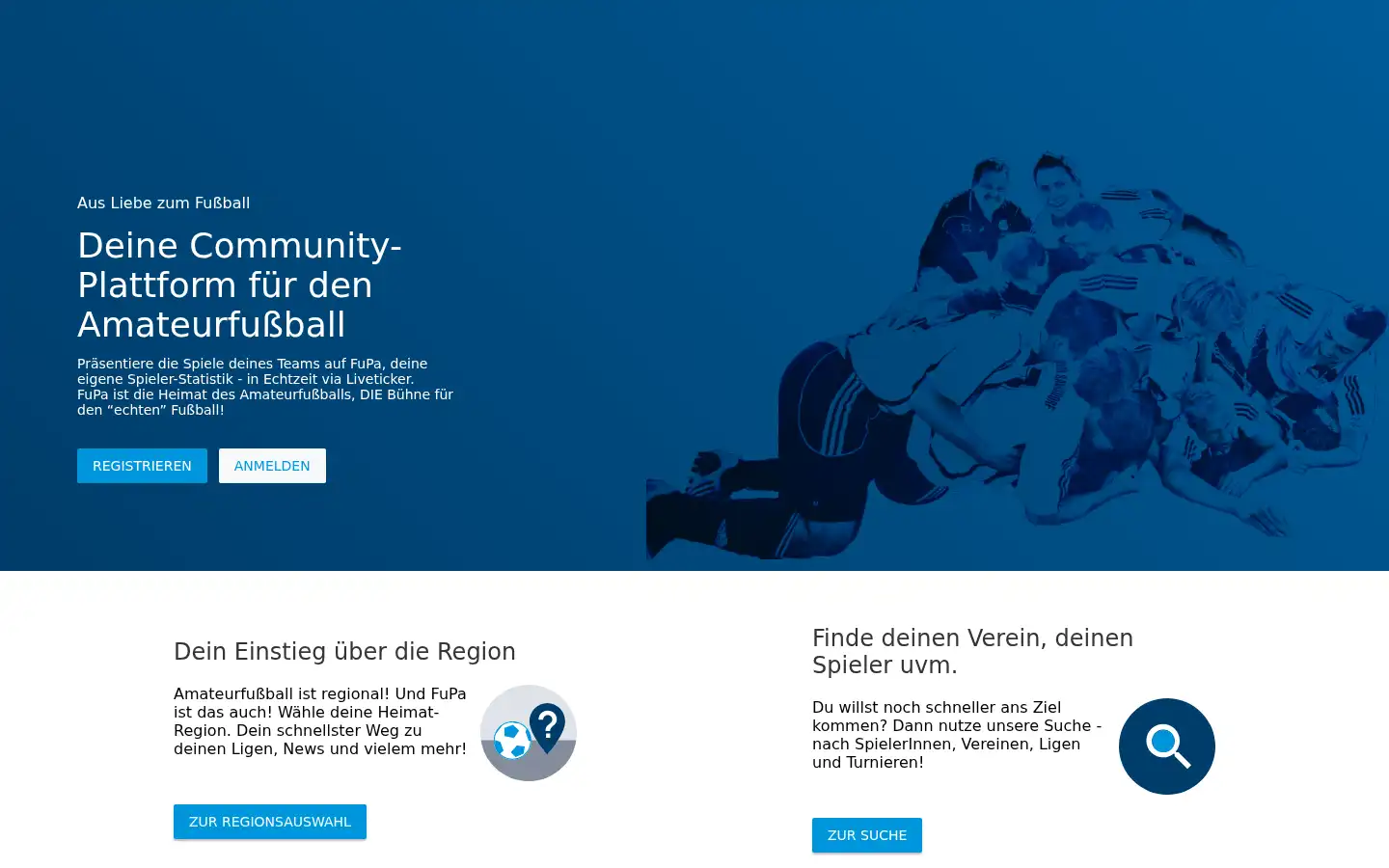 Screenshot of fupa.net