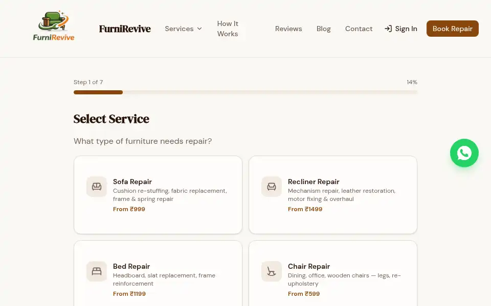 Screenshot of furnirevive.com