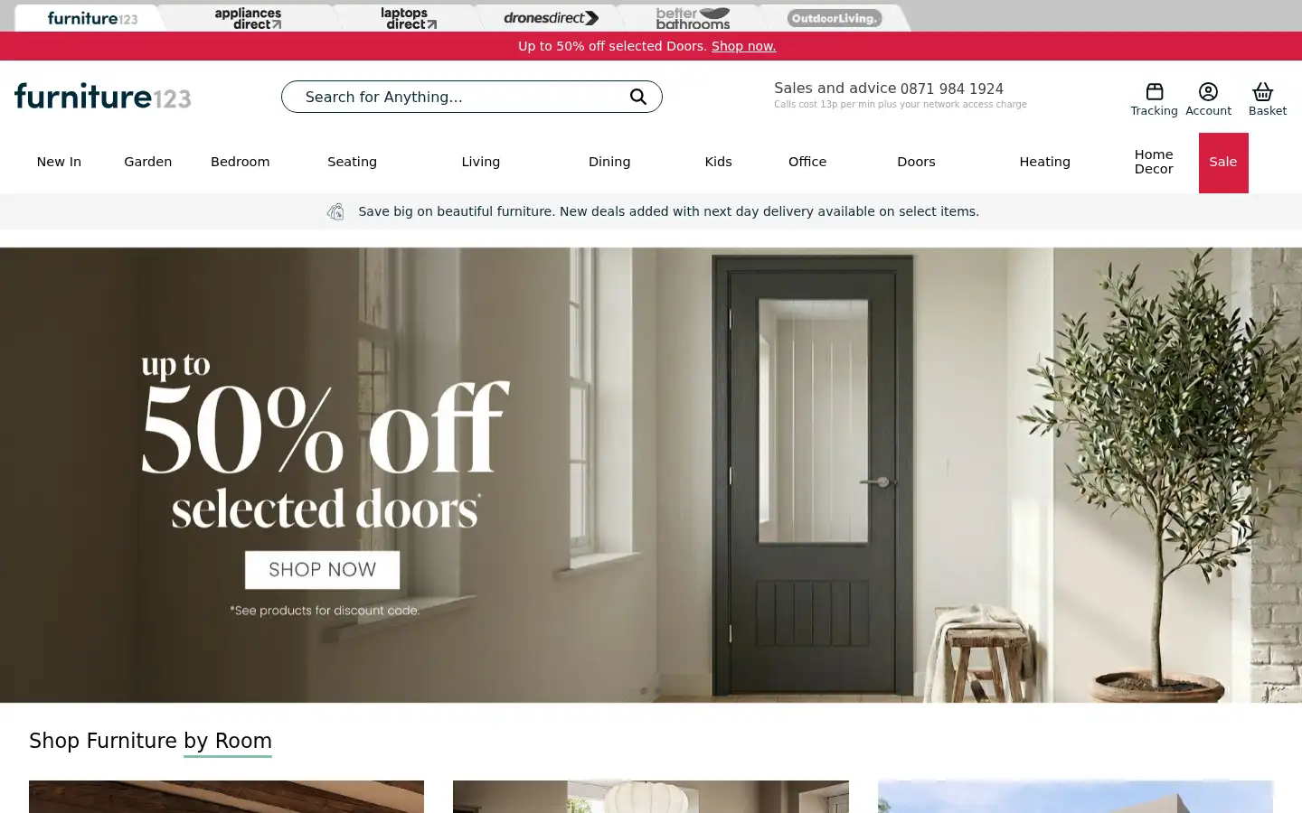 Screenshot of furniture123.co.uk