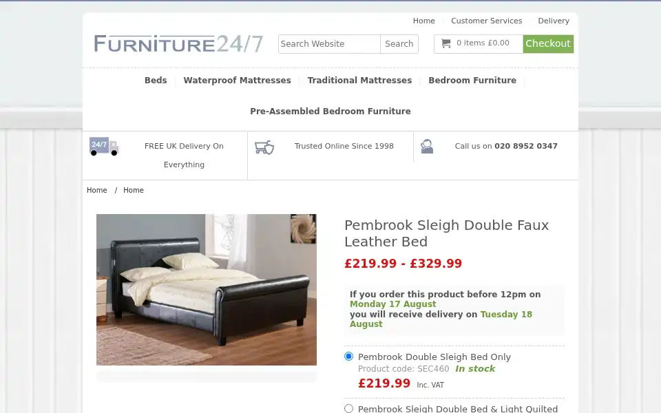 Screenshot of furniture247.co.uk