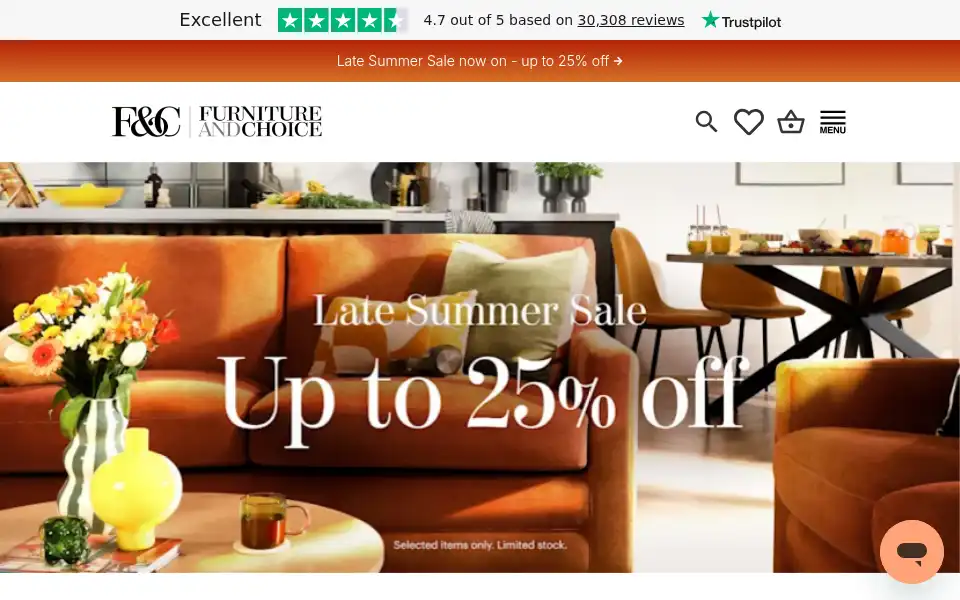 Screenshot of furnitureandchoice.co.uk