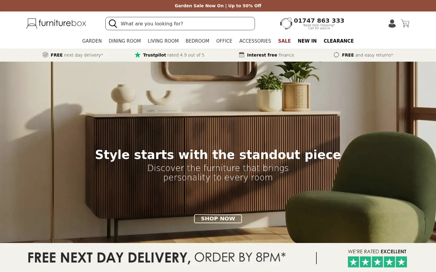 Screenshot of furniturebox.co.uk