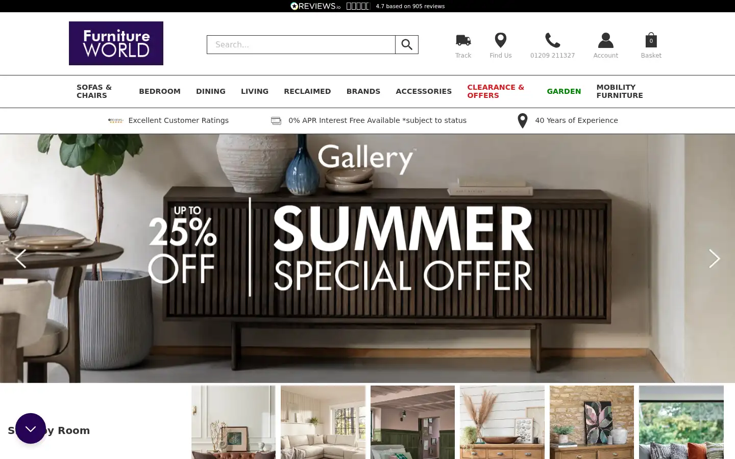 Screenshot of furnitureworld.co.uk