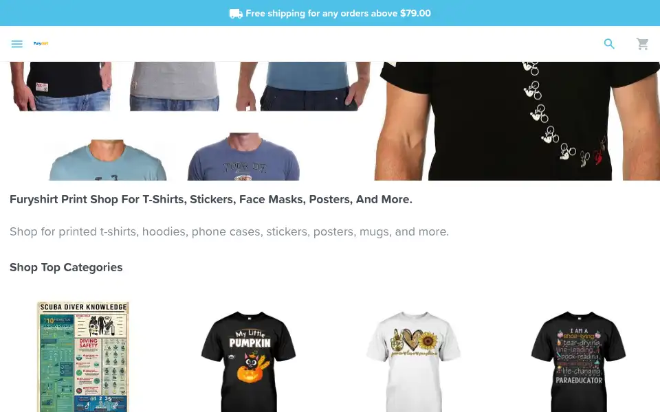 Screenshot of furyshirt.com