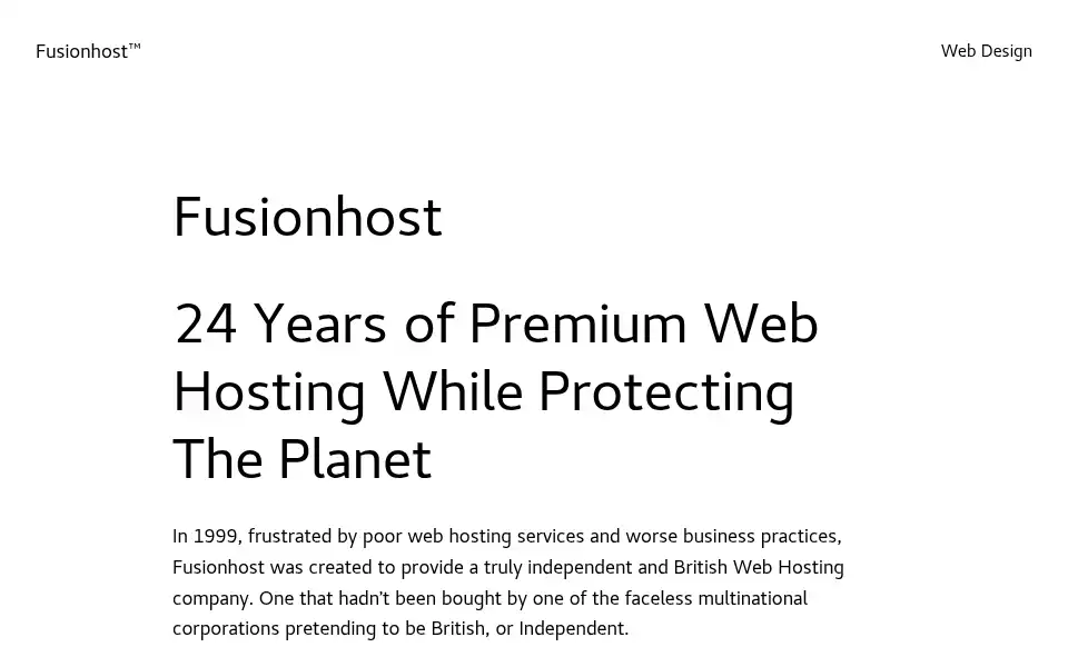 Screenshot of fusionhost.co.uk