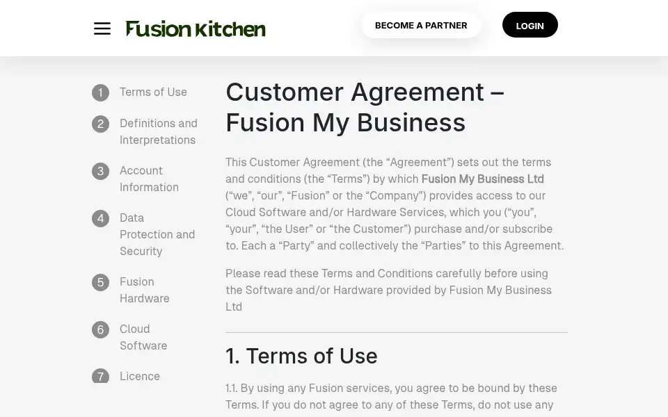 Screenshot of fusionkitchen.co.uk