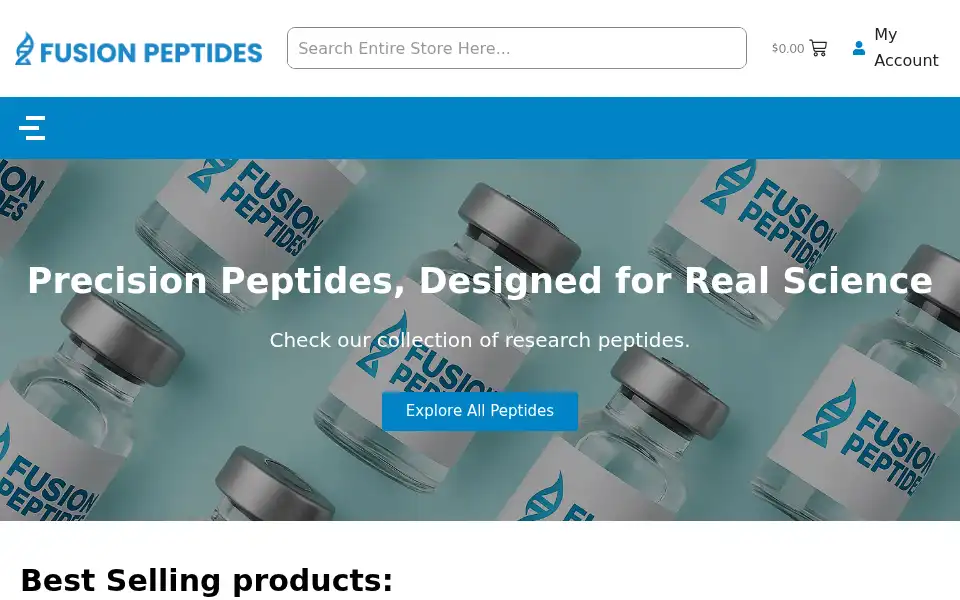 Screenshot of fusionpeptides.com