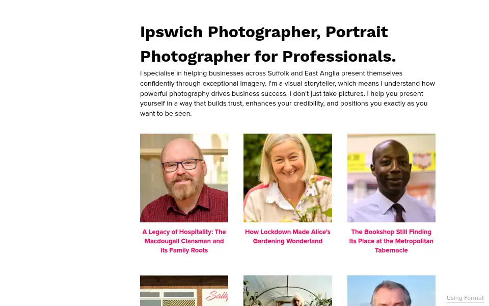 Screenshot of fussellphotography.co.uk