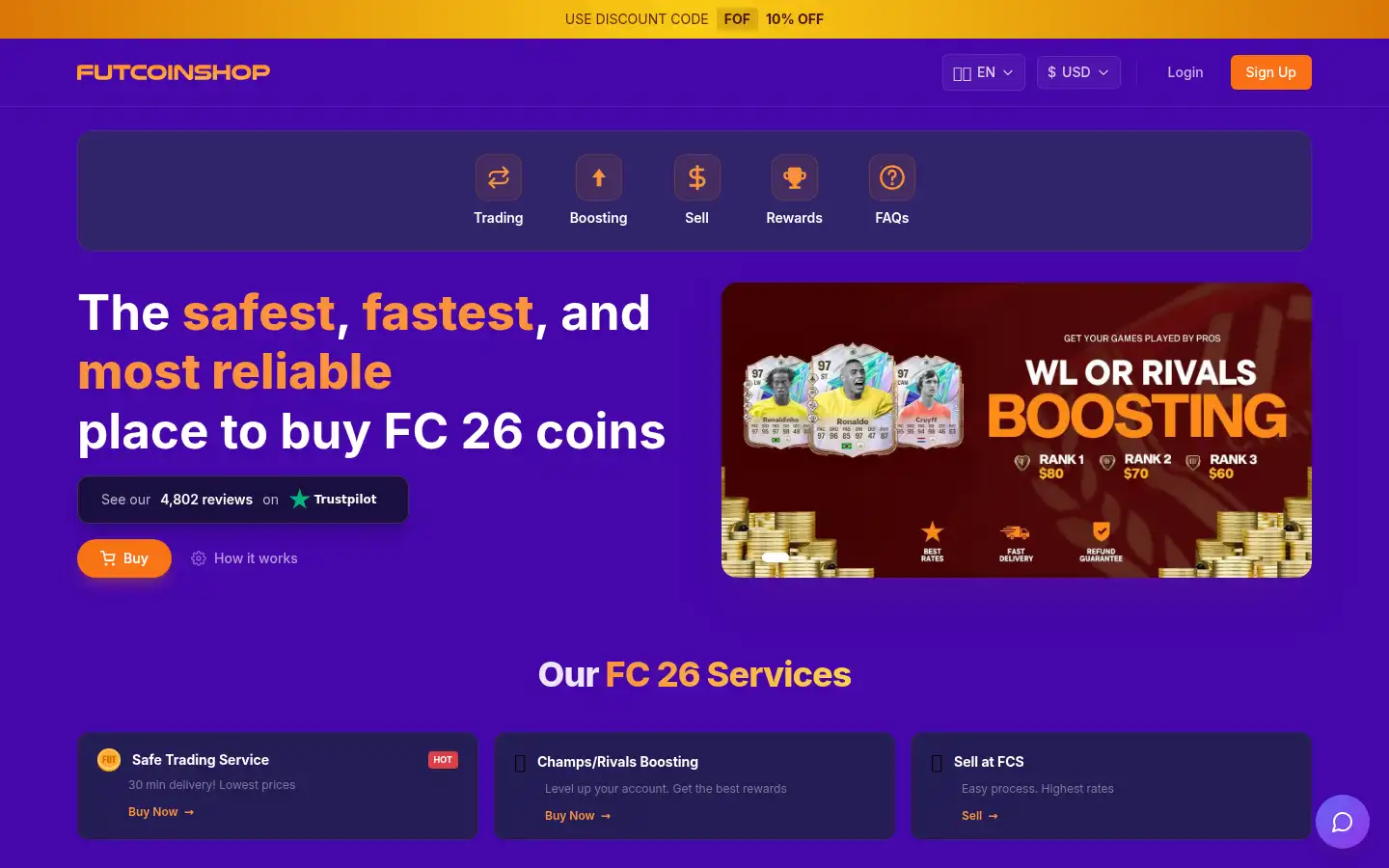 Screenshot of futcoinshop.com