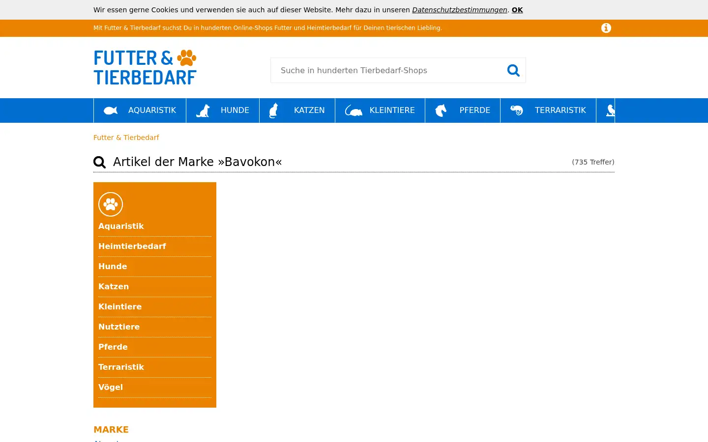 Screenshot of futter-und-tierbedarf.de
