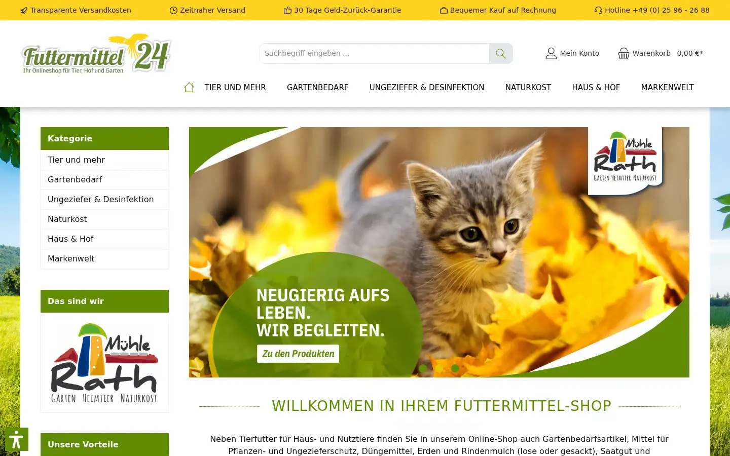 Screenshot of futtermittel-24.de