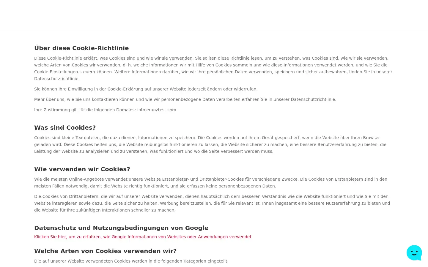 Screenshot of futtermittelintoleranz.com