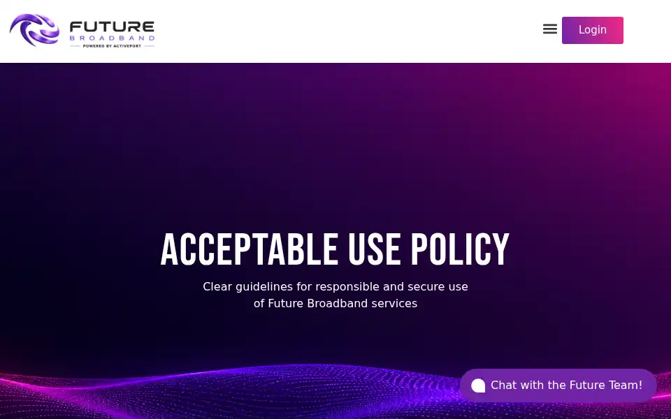 Screenshot of futurebroadband.com.au