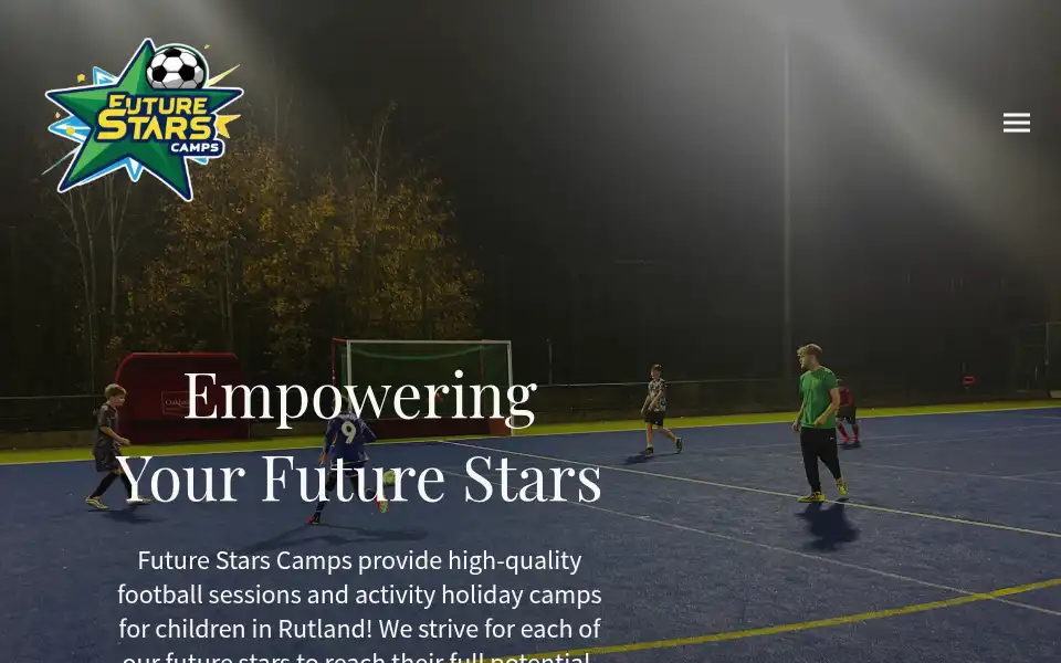 Screenshot of futurestarscamps.co.uk