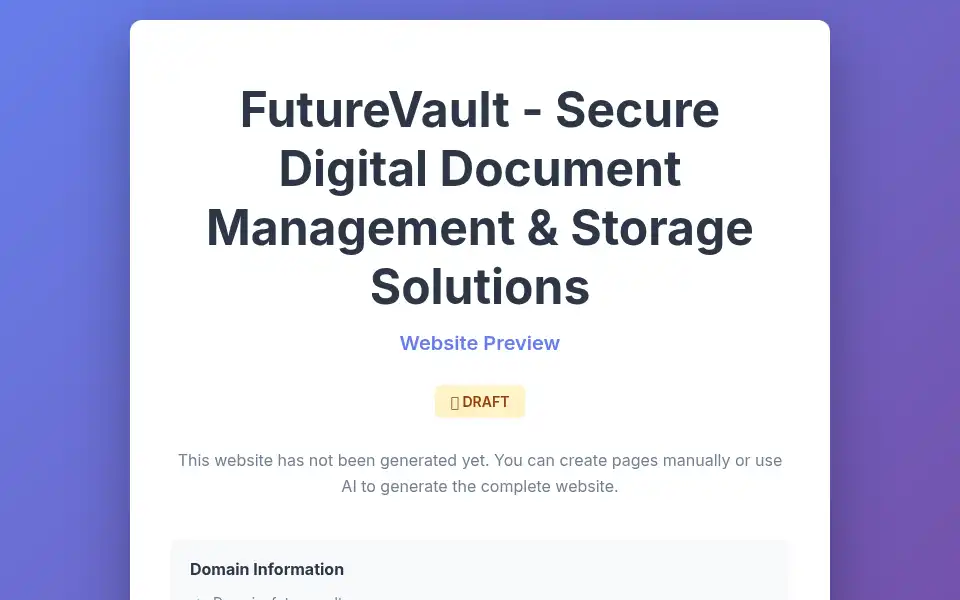 Screenshot of futurevault.me