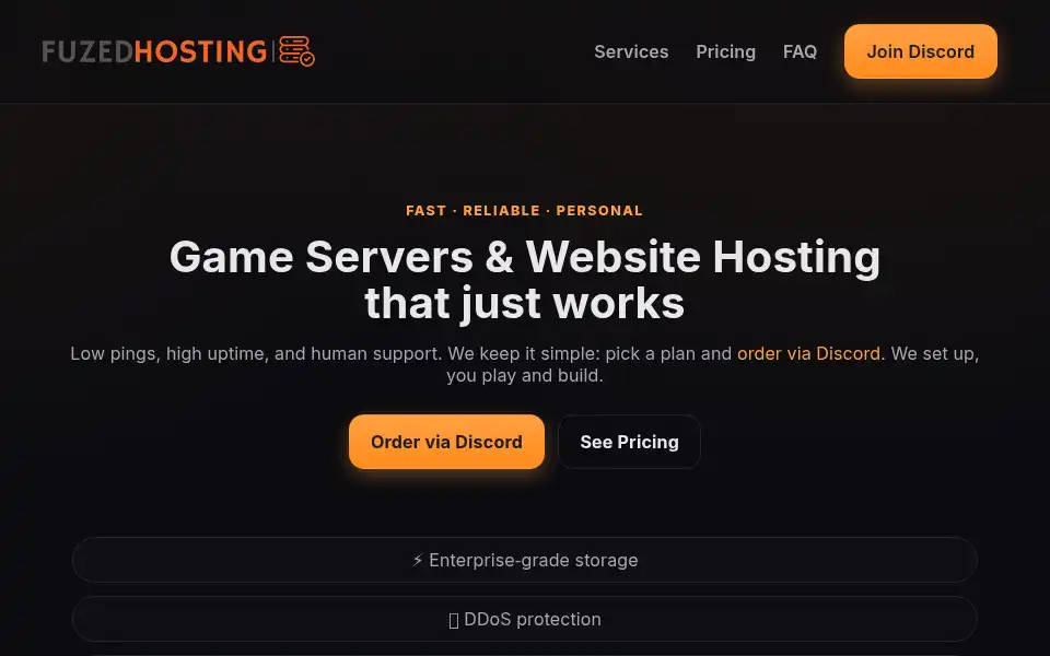 Screenshot of fuzedhosting.com
