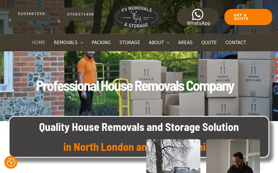Screenshot of fvremovals.london