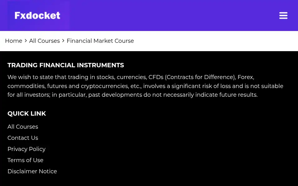 Screenshot of fxdocket.com