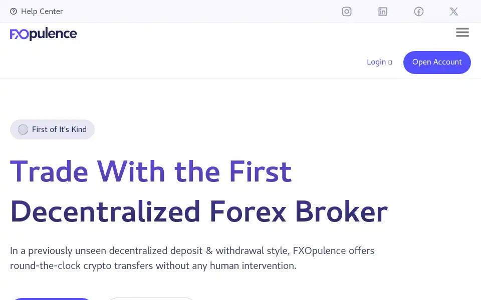 Screenshot of fxopulence.com