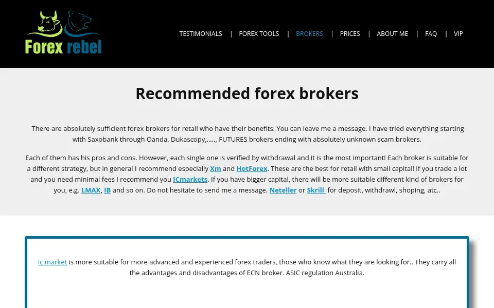 Screenshot of fxrebel.com