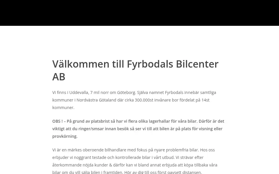 Screenshot of fyrbodalsbilcenter.se