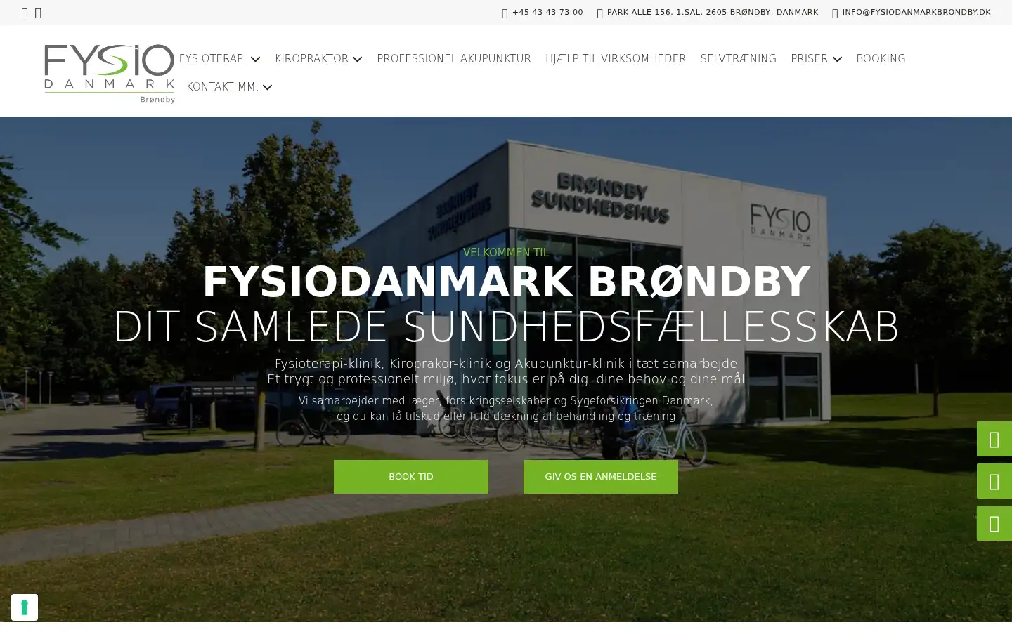 Screenshot of fysiodanmarkbrondby.dk