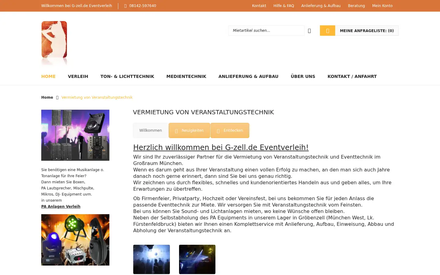 Screenshot of g-zell.de
