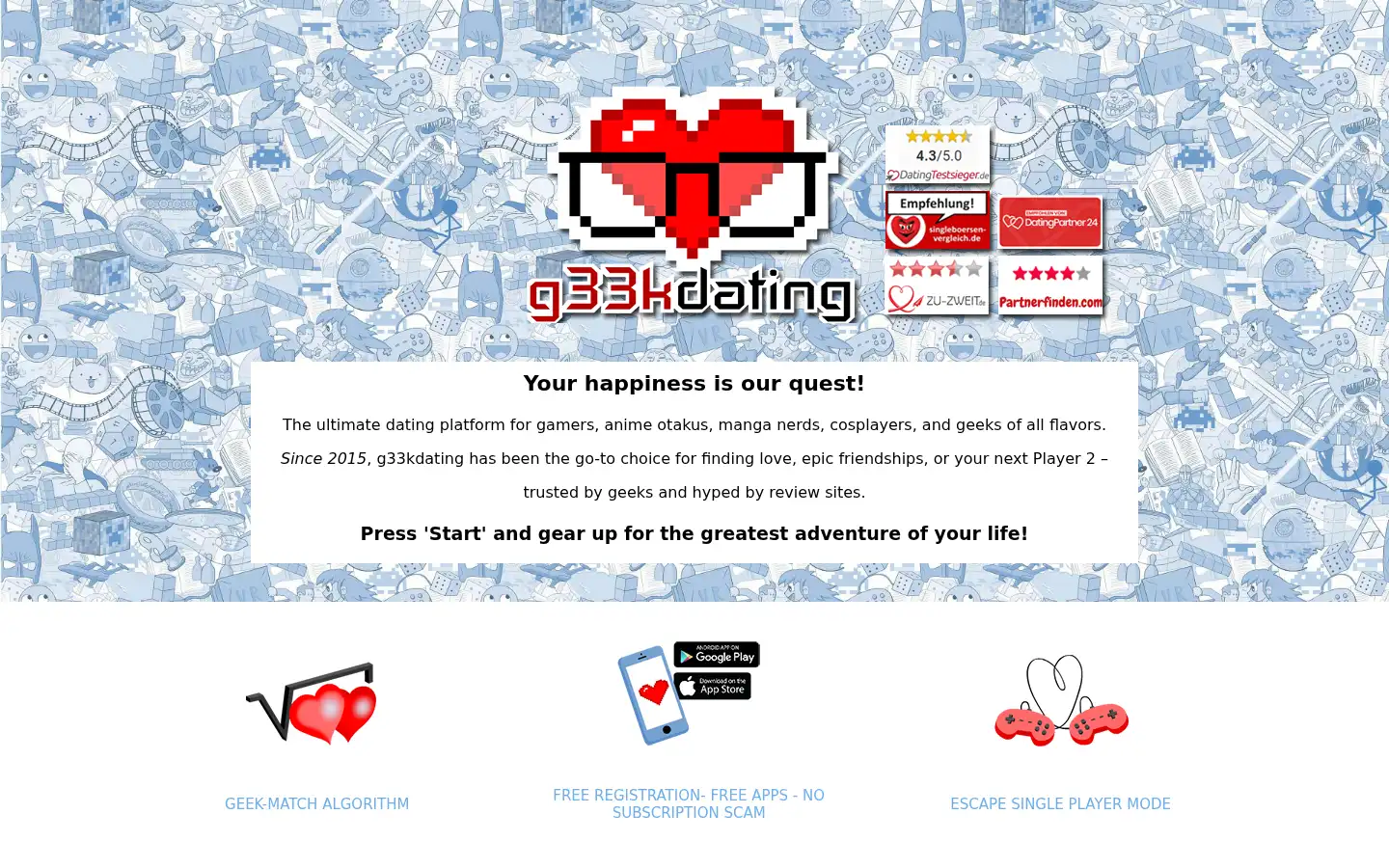 Screenshot of g33kdating.com