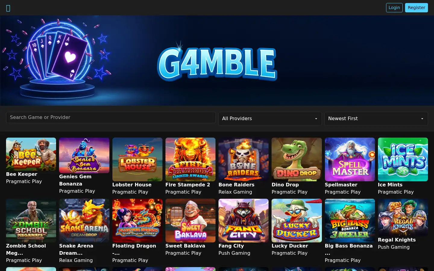 Screenshot of g4mble.com