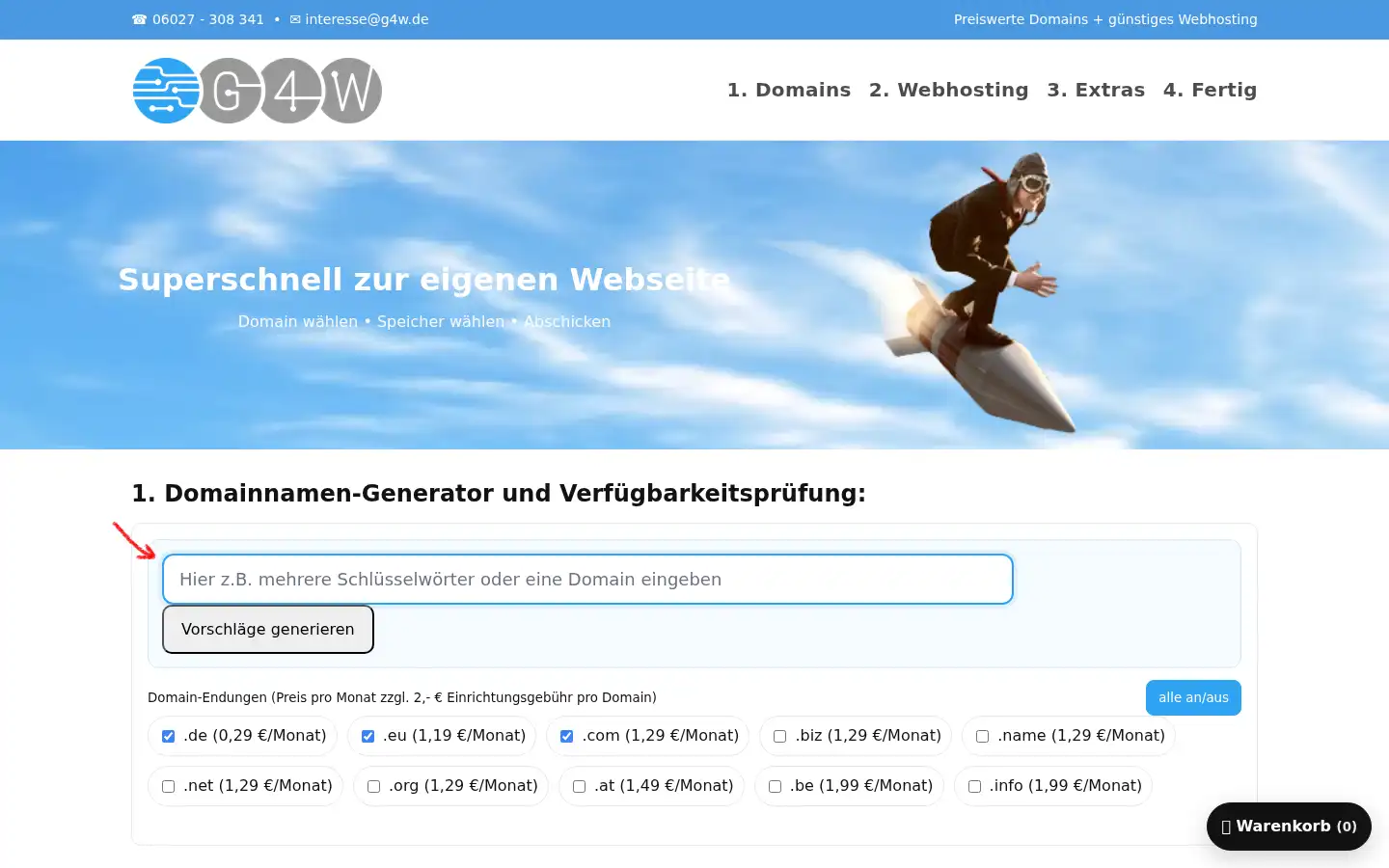 Screenshot of g4w.de
