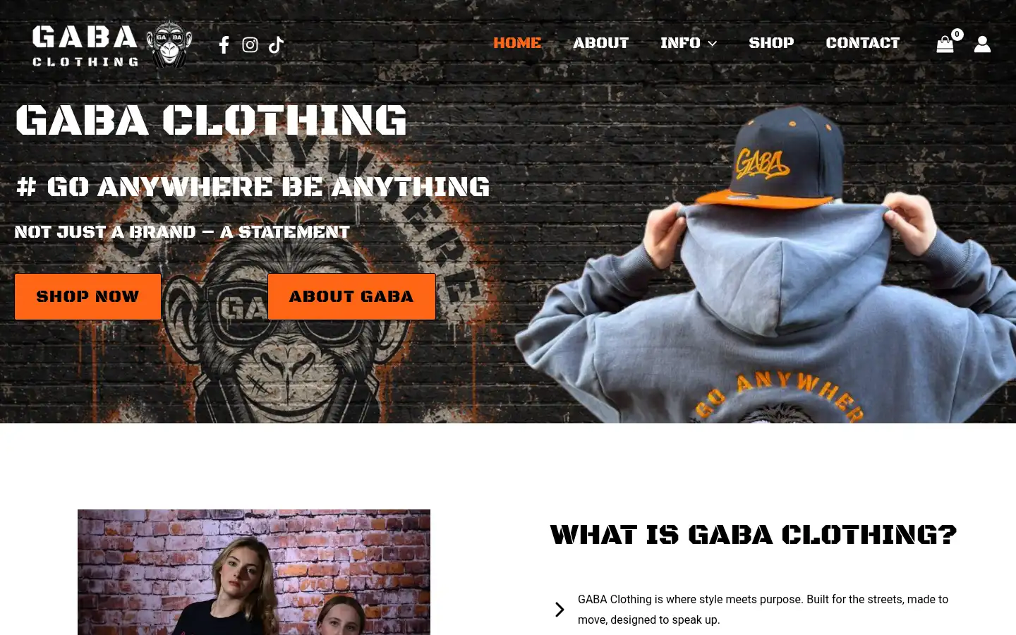 Screenshot of gaba-clothing.com