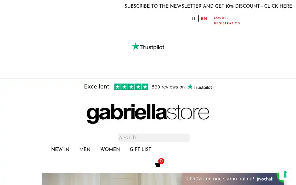 Screenshot of gabriellastore.com