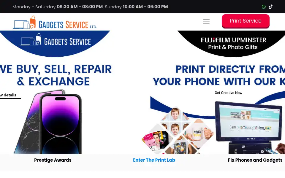 Screenshot of gadgets-service.co.uk