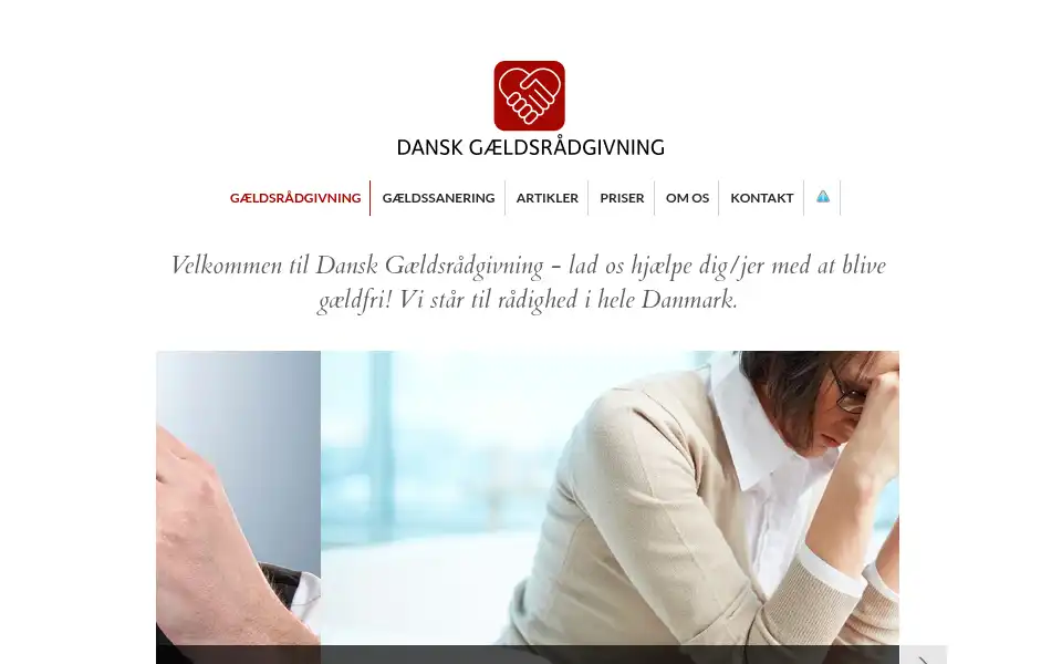 Screenshot of gaeldsraadgivning.dk