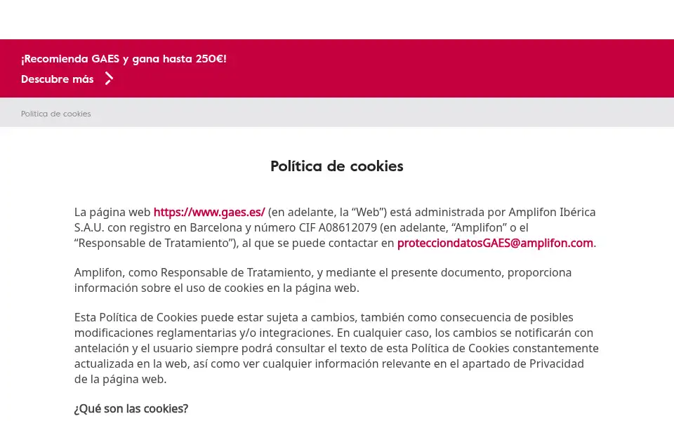 Screenshot of gaes.es